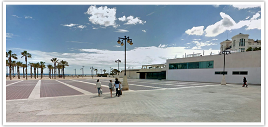 Calle Eugenia Vinyes - Plaza junto al Balneario de Las Arenas Calle Eugenia Vinyes - Plaza junto al Balneario de Las Arenas
